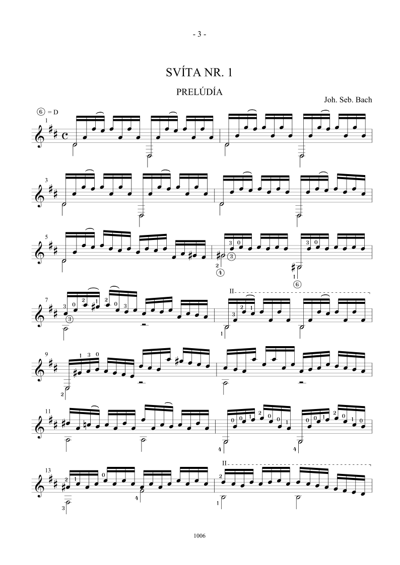 cello suite no 1 guitar sheet music