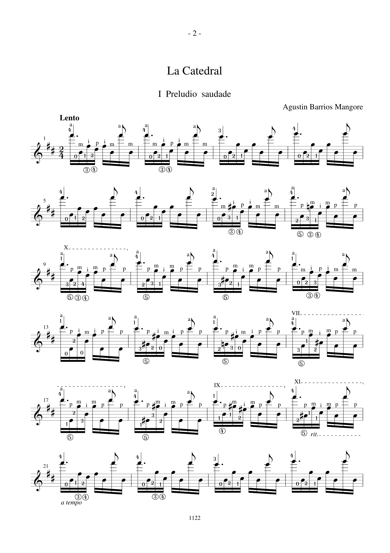 la catedral sheet music